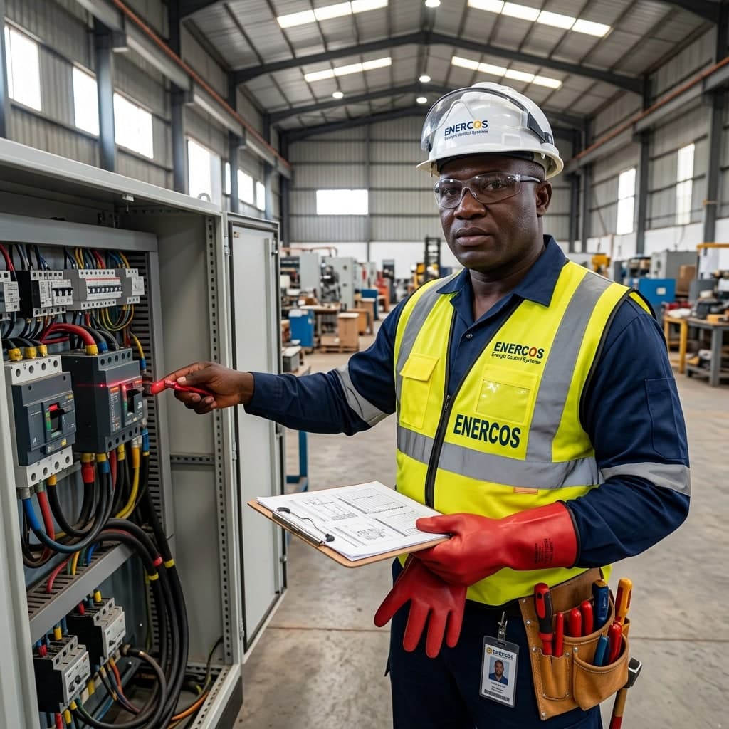 L'équipe d'ingénieurs et techniciens ENERCOS sur le terrain au Sénégal